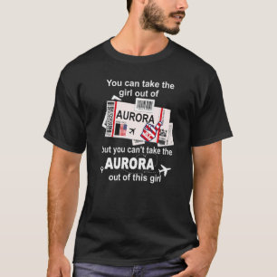 Flicka Från Aurora Ombordstigningskort Flygbiljett T Shirt