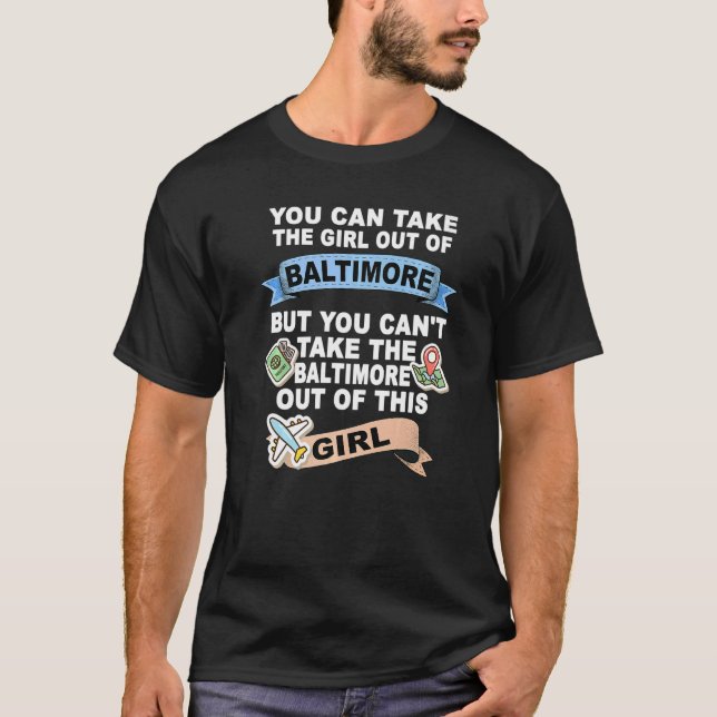 Flicka från Baltimore City T Shirt (Framsida)
