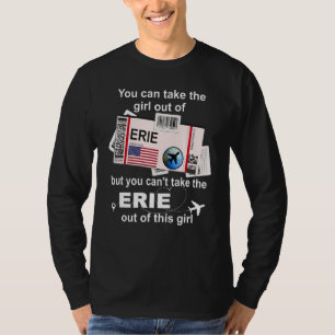 Flicka från Erie Ombordstigningskort Flygbiljett E T Shirt