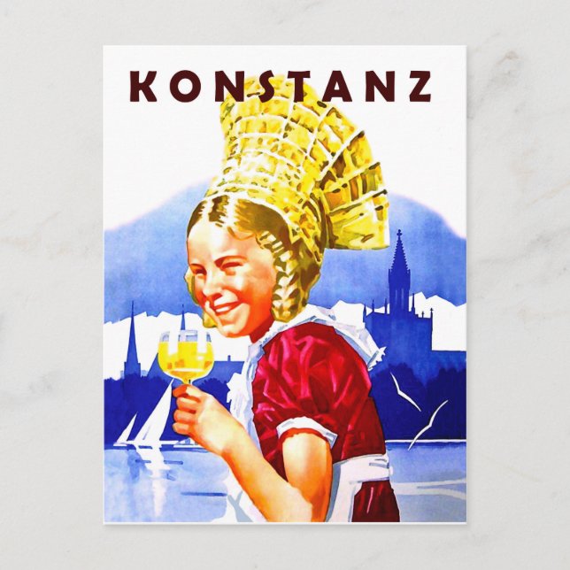 Flicka från Konstanz, Tyskland Vykort (Framsida)