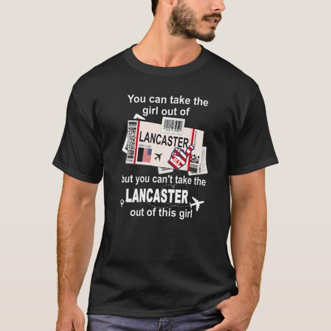 Flicka från Lancaster Boarding Pass Flight Biljett T Shirt (Framsida)
