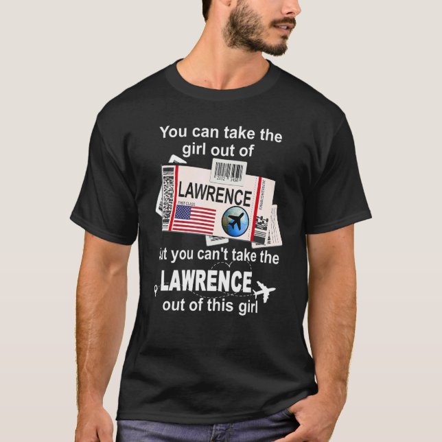 Flicka från Lawrence Boarding Pass Flight Biljett  T Shirt (Framsida)