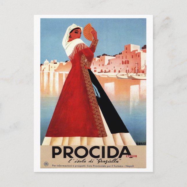 Flicka från Procida, Neapel, Italien Vykort (Framsida)
