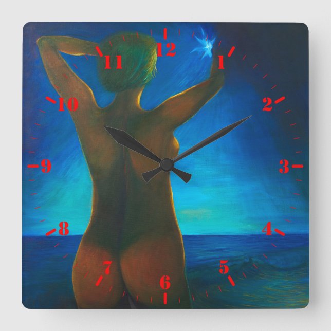 Flicka Fyrkantig Klocka (Framsida)