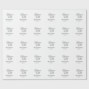 Flicka galen bröllopsfest namndatum enkel mini presentpapper