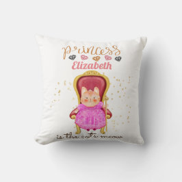 Flicka-gåvor 1:a födelsedag Princess Cats Kudde