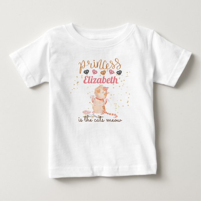 Flicka-gåvor 1:a födelsedag Princess Cats T Shirt (Framsida)