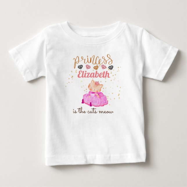 Flicka-gåvor 1:a födelsedag Princess Cats T Shirt (Framsida)