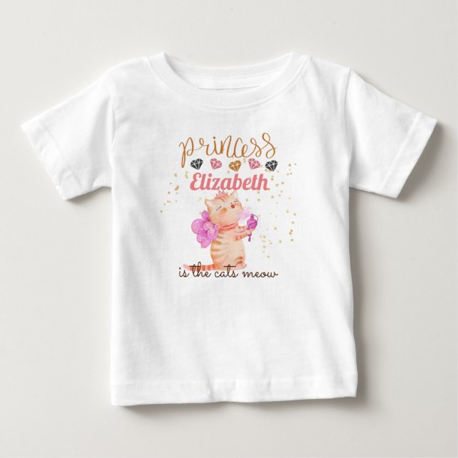 Flicka-gåvor 1:a födelsedag Princess Cats T Shirt (Framsida)