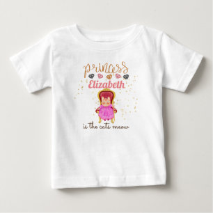 Flicka-gåvor 1:a födelsedag Princess Cats T Shirt