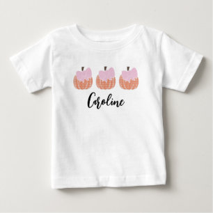 Flicka Gingham Pumpkin Trio med Rosa Bows T Shirt