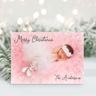 Flicka God jul fotofoto Julkort