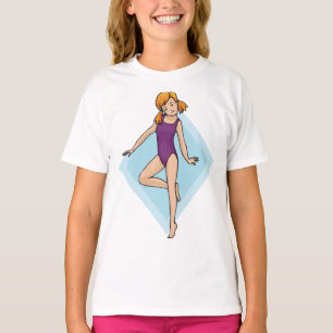 Flicka Gymnast i Lila Leotard T Shirt