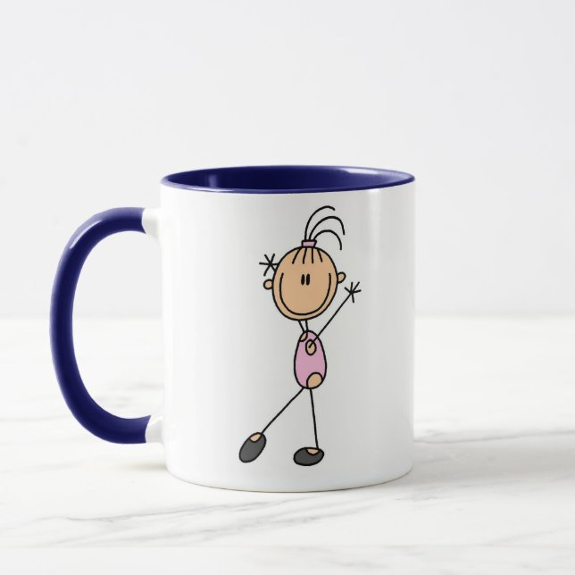 Flicka gymnast i rosa mugg (Vänster)