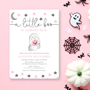 Flicka halloween, söt spökbabydusch inbjudningar