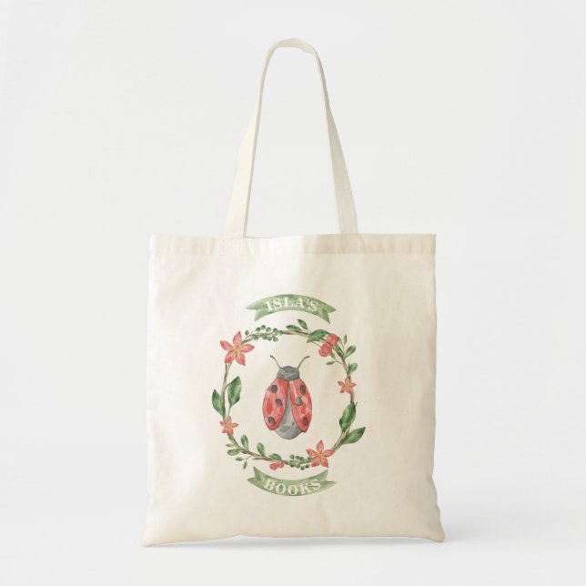 Flicka hänger lös beställnings- bibliotek - tygkasse (Framsidan)