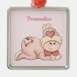 Flicka har anlänt! julgransprydnad metall