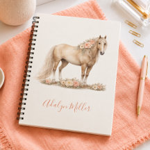 Flicka Häst Persika Ros Whimsical Personlig