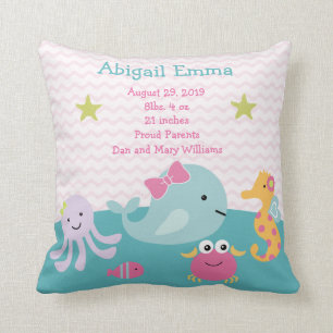 Flicka Havsdjur Havsliv Baby Kudd Minnessak Kudde