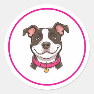 Flicka Hund Pitbull Klistermärke