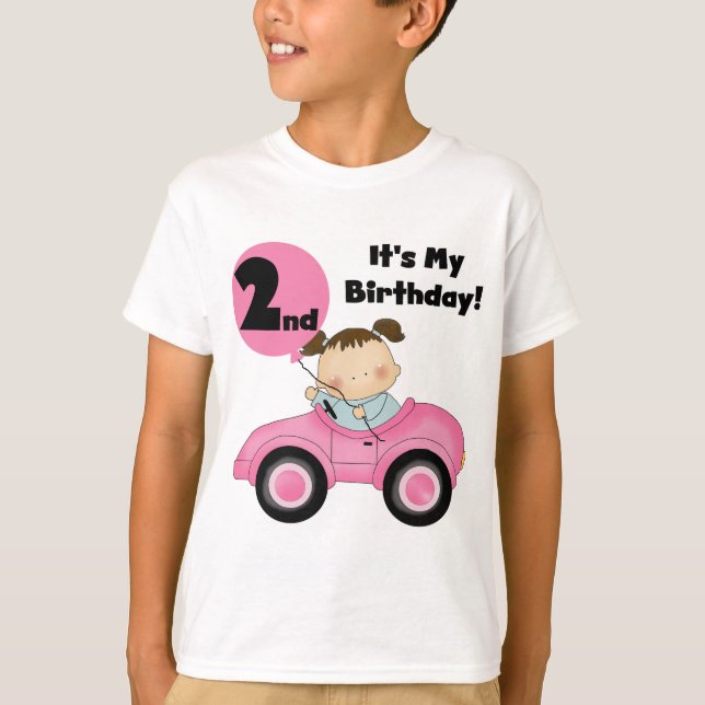 Flicka i 2nd födelsedagTshirts och gåvor för rosa Tee (Framsida)