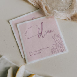 Flicka i Bloom - Dusty Rosa Baby Shower Napkin Pappersservett