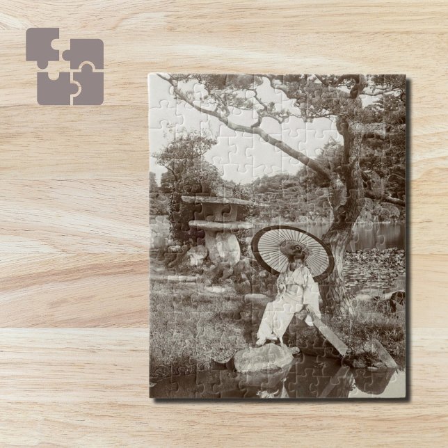 Flicka i den japanska Zenträdgården Pussel (Skapare uppladdad)