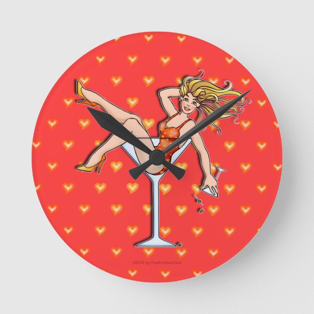 FLICKA I EN MARTINI GLAS VÄGGUR (olivia) (Framsida)