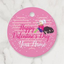 Flicka i kärlek gåvor etiketter