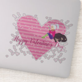 Flicka i kärlek klistermärken