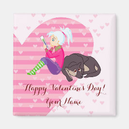 Flicka i kärlek magnet