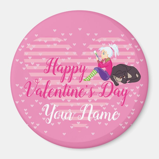 Flicka i kärlek magnet (Framsidan)