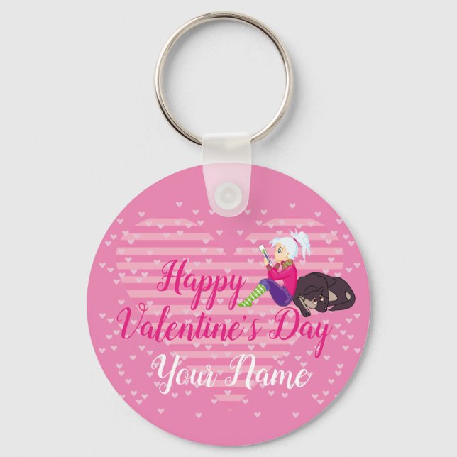 Flicka i kärlek nyckelring (Framsida)