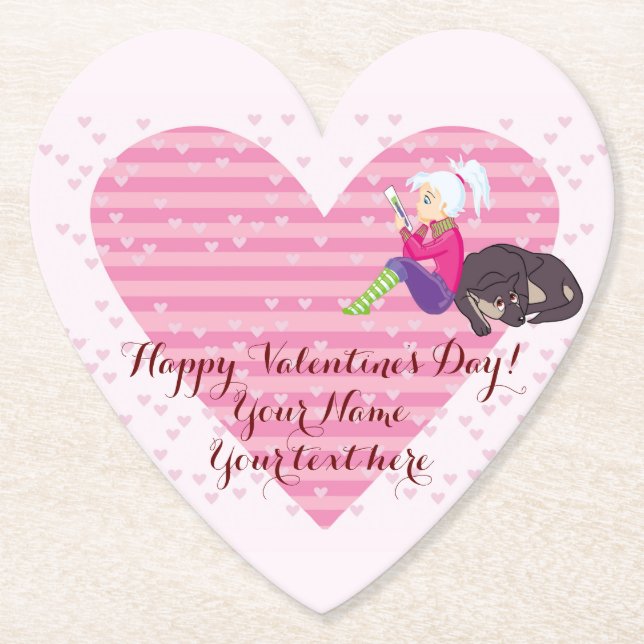 Flicka i kärlek underlägg papper (Framsida)