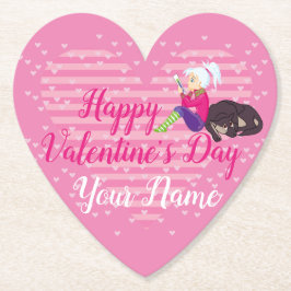 Flicka i kärlek underlägg papper