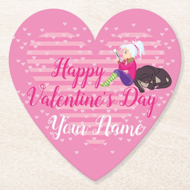 Flicka i kärlek underlägg papper (Framsida)