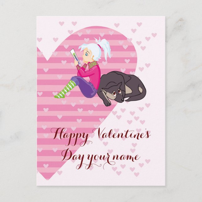 Flicka i kärlek vykort (Framsida)