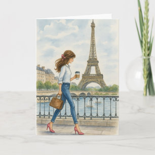 Flicka i Paris Kort