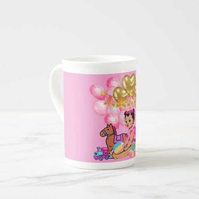FLICKA i ROSA Benporslin Mugg (Framsida vänster)