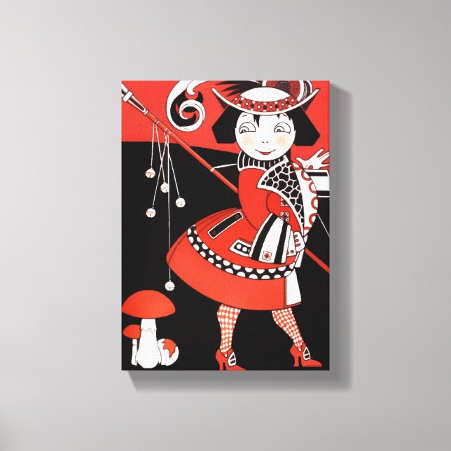 Flicka i rött canvastryck (Framsida)