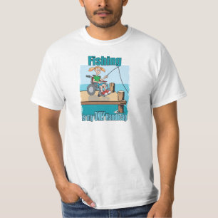 Flicka i rullstolfiske t-shirt