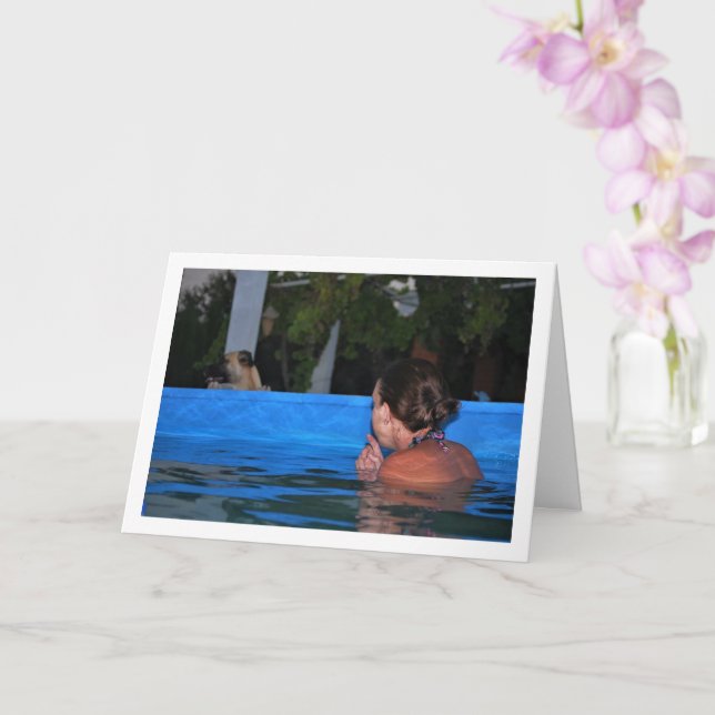Flicka i simbassäng kort (Orkide)