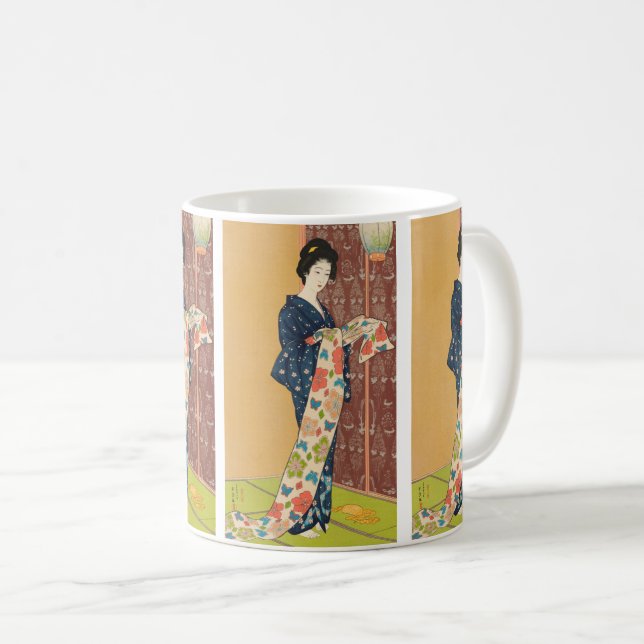 Flicka i sommarkostym av Hashiguchi Goyo Kaffemugg (Framsida höger)