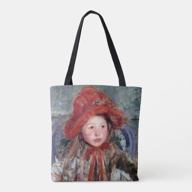 Flicka i stor röd hatt, Mary Cassatt Tygkasse (Baksida)