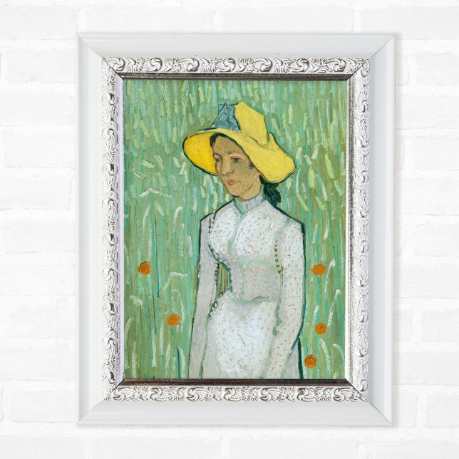 Flicka i vitt av Vincent van Gogh Fototryck (Skapare uppladdad)