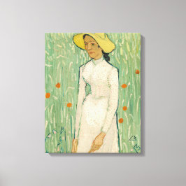 Flicka i vitt Van Gogh Canvastryck