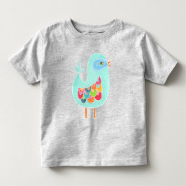 Flicka Illustrated Rainbow Bird Illustration T Shirt
