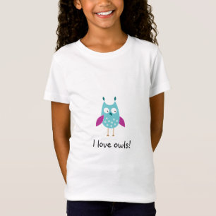 Flicka inpassad ugglaskjorta tee shirt