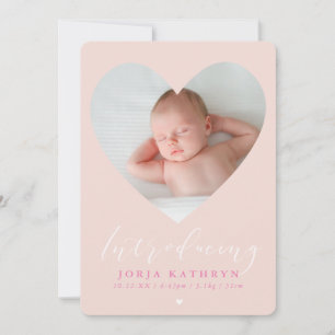 FLICKA introducerar fotohjärta ram  rosa Inbjudningar