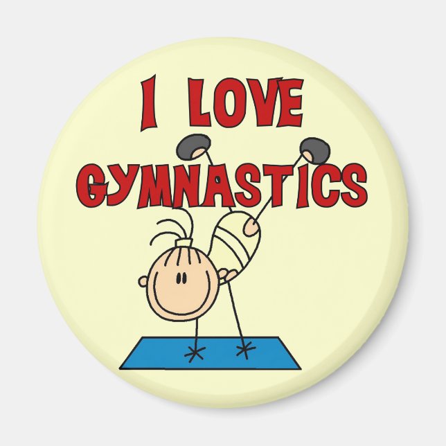 Flicka Jag älskar gymnastik Magnet (Framsidan)